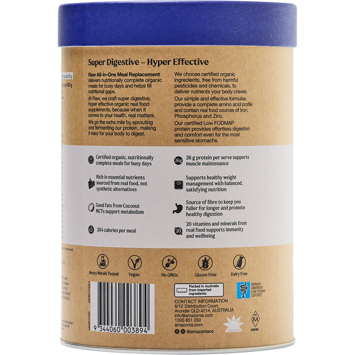 Amazonia Raw All-In-One Meal Replacement Decadent Chocolate 750g