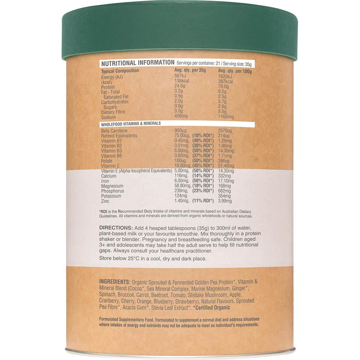 Amazonia Raw Protein Daily Nourish Chocolate 750g Payless 4 Organics