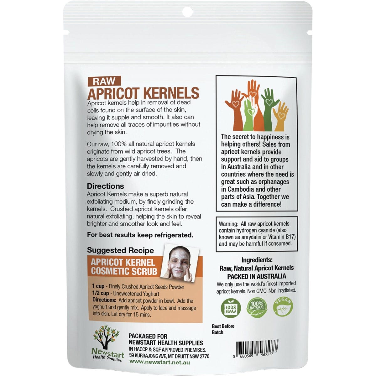 Apricare Apricot Kernels Raw 1kg Payless 4 Organics