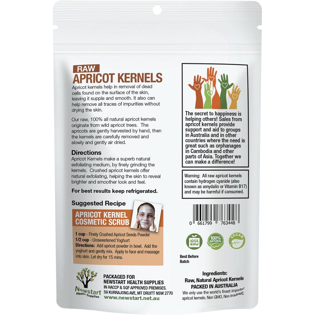 Apricare Apricot Kernels Raw 500g Payless 4 Organics