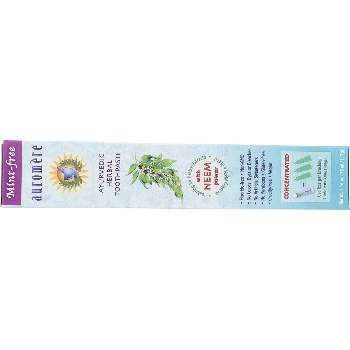 Auromere Toothpaste Ayurvedic Mint Free Fluoride Free 117g (Pack of 6) Payless 4 Organics