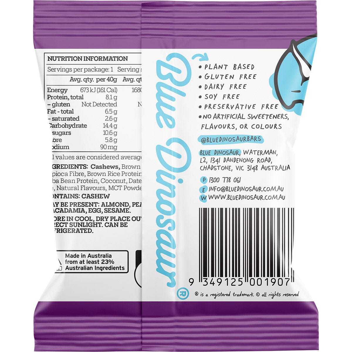 Blue Dinosaur Protein Ball Mango Tango 40g (Pack of 12)