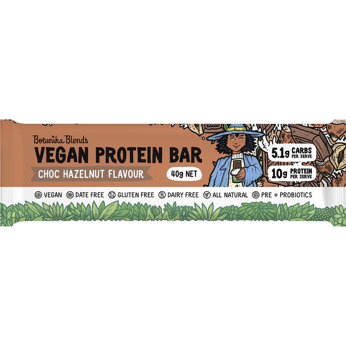 Botanika Blends Vegan Protein Bars Choc Hazelnut 40g (Pack of 12) Payless 4 Organics