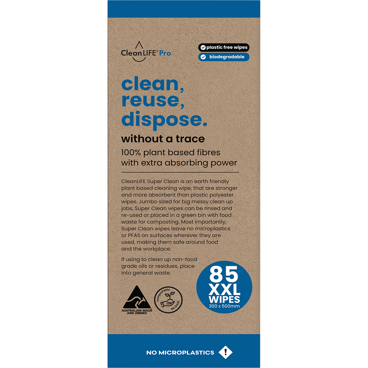 CleanLIFE Super Clean Reusable Absorbent Cleaning Wipes 85 Pack