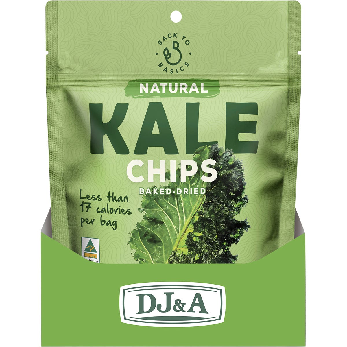 DJ&A Back to Basics Natural Kale Chips 6g (Pack of 10) Payless 4 Organics