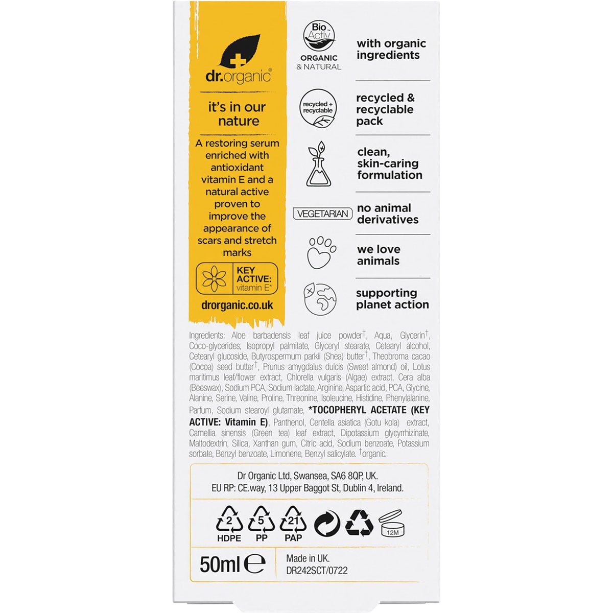Dr Organic Scar & Stretch Serum Vitamin E 50ml Payless 4 Organics