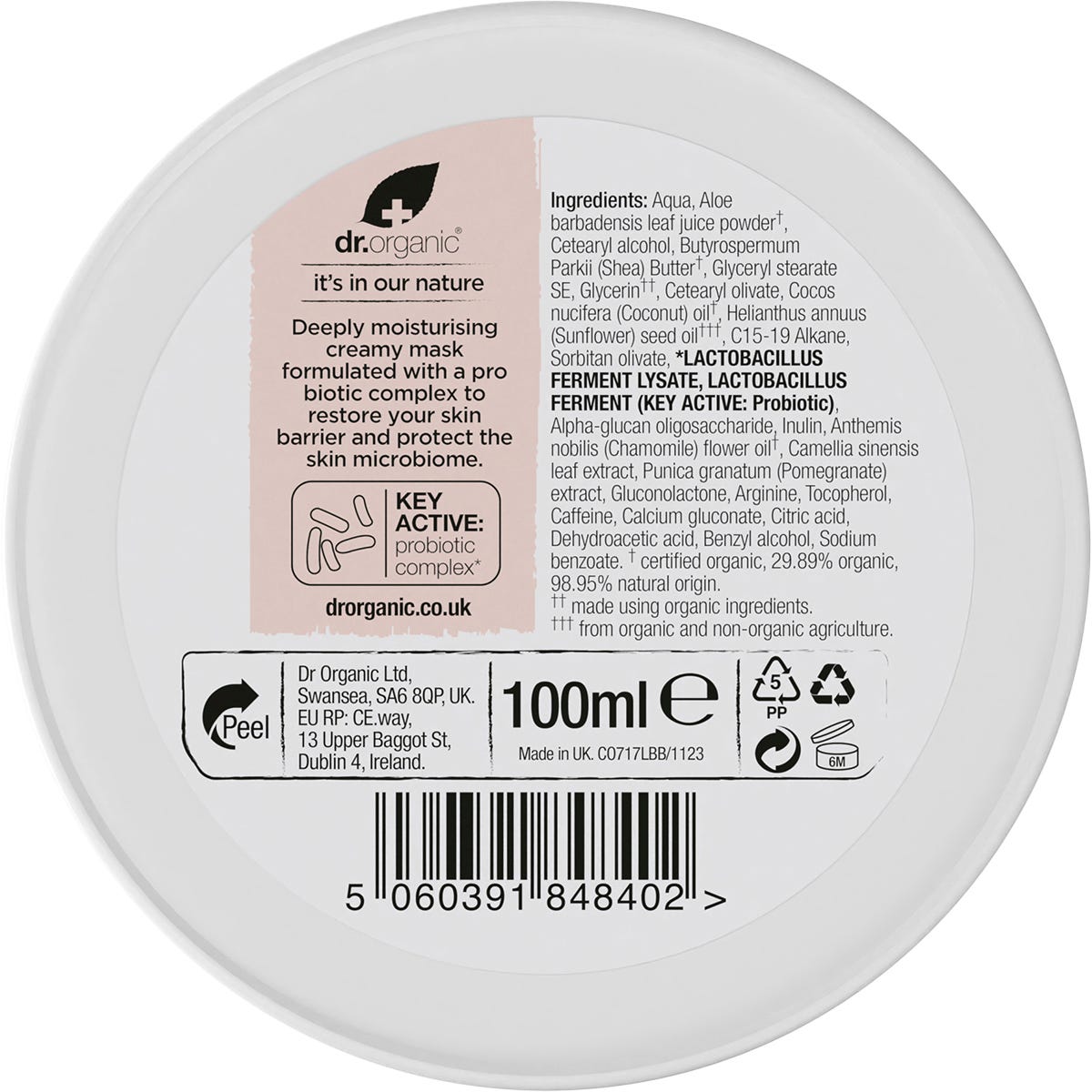 Dr Organic Skin Calm Probiotic Recovery Mask 100ml Payless 4 Organics