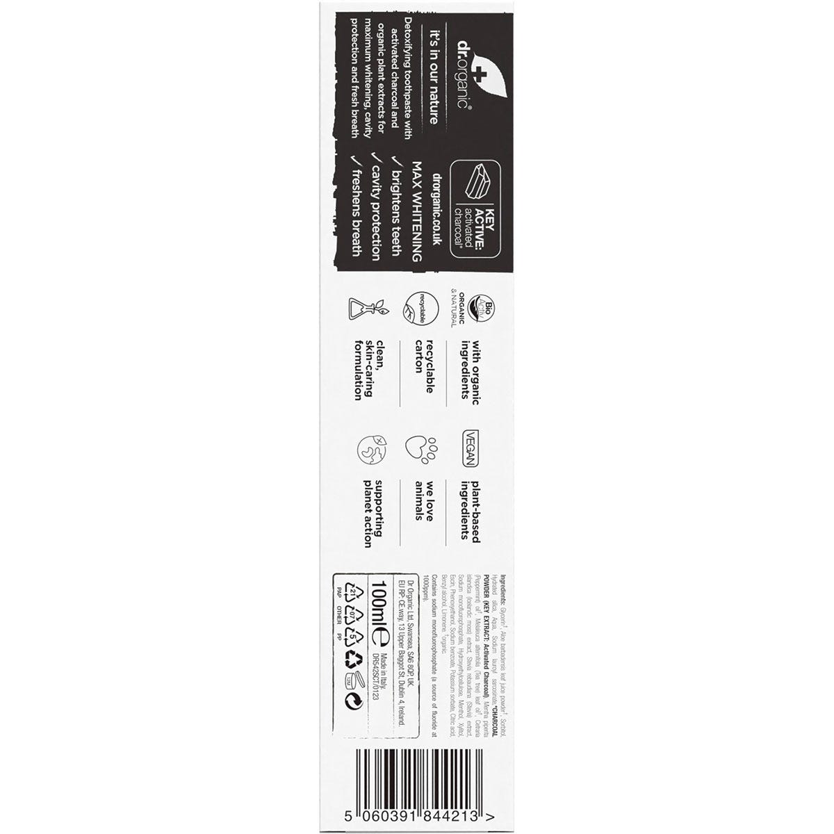 Dr Organic Toothpaste Charcoal Whitening 100ml Payless 4 Organics