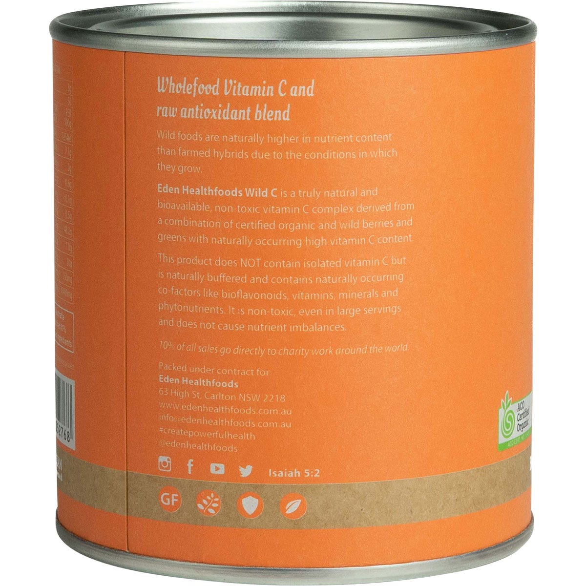 Eden Healthfoods Wild C Natural Vitamin C Powder 150g Payless 4 Organics