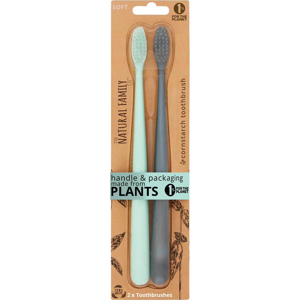 NFco. Bio Toothbrush (Twin Pack) Soft - Assorted Colours 2 Pack (Pack of 8)
