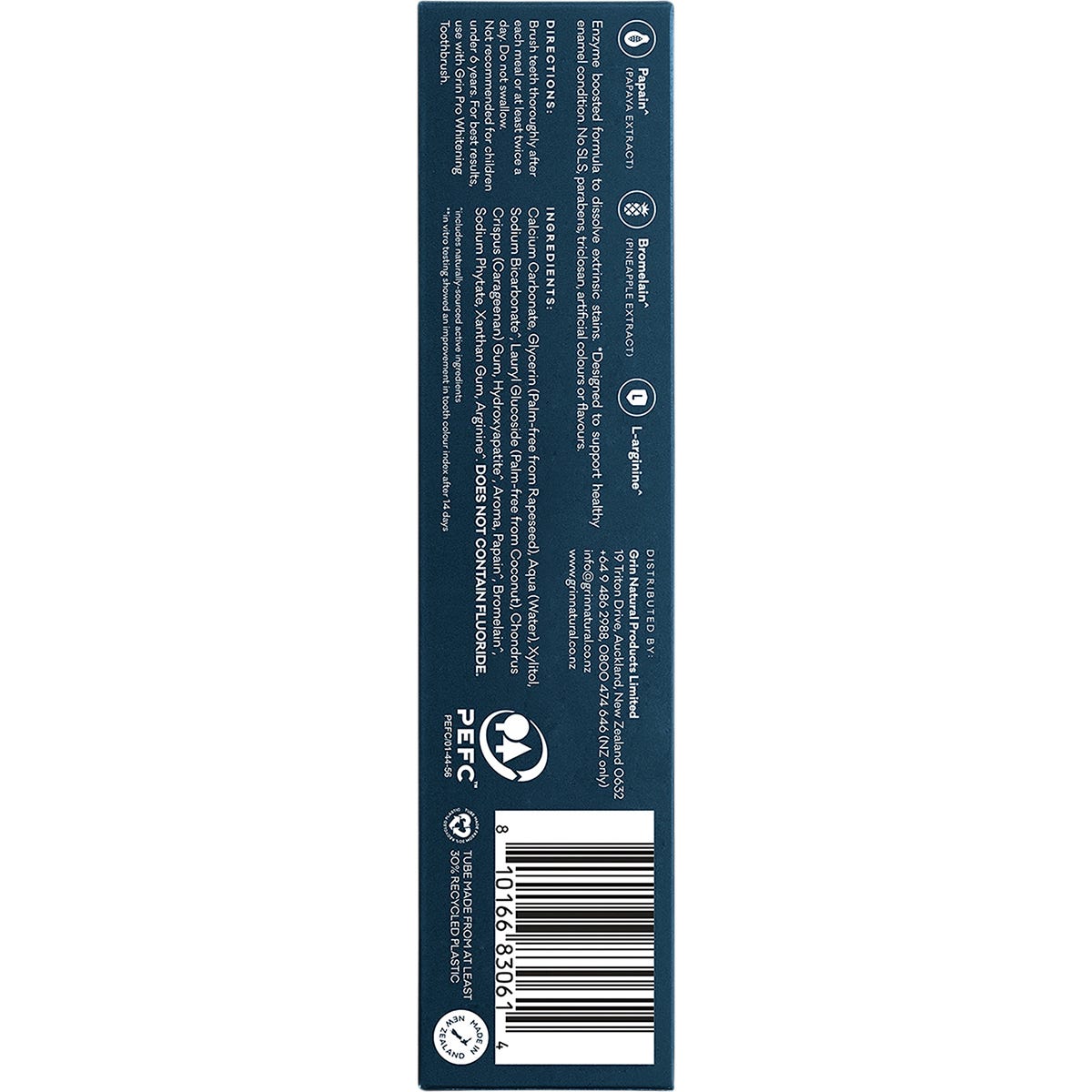 Grin Pro Toothpaste Enzyme Whitening Nano-Hydroxyapatite 113g