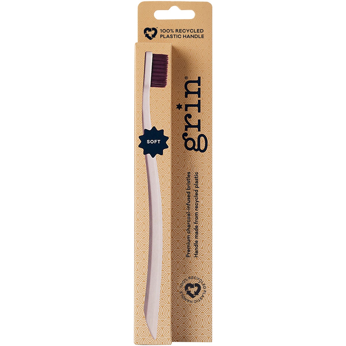 Grin 100% Recycled Toothbrush Soft Mint, Ivory (Pack of 8)