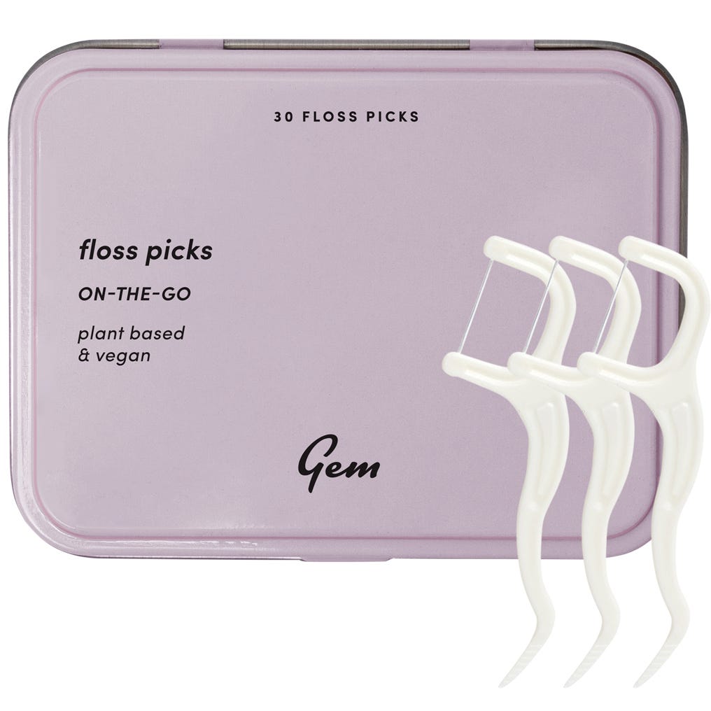 Gem Floss Picks On The Go Tin 30pcs Payless 4 Organics