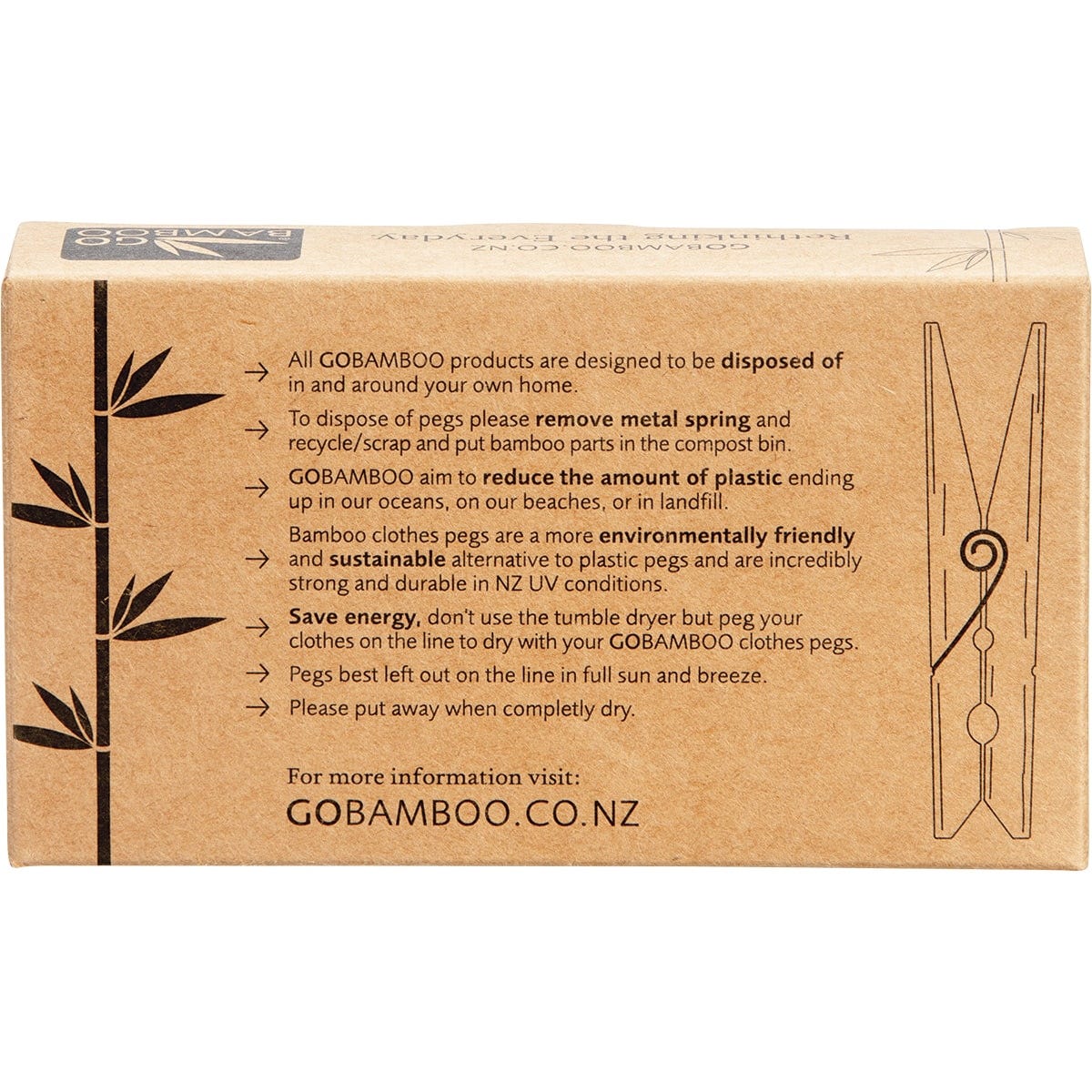 Go Bamboo Clothes Pegs Biodegradable Bamboo 20 Pack Payless 4 Organics
