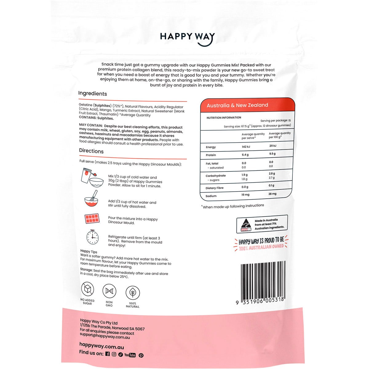 Happy Way Happy Gummies Peach 210g