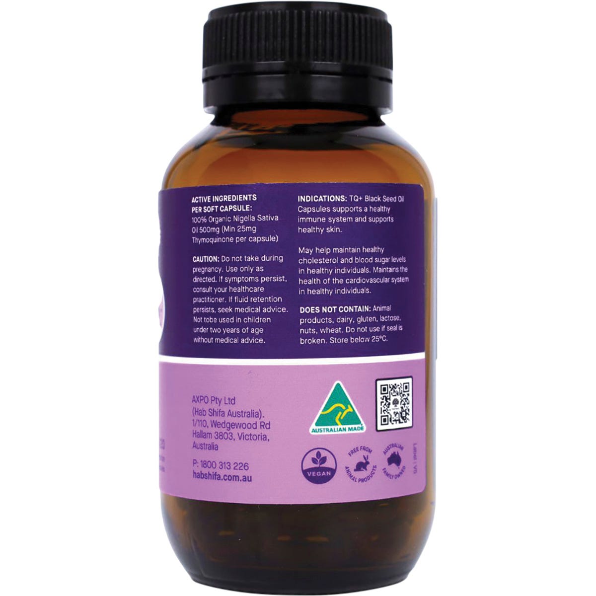 Hab Shifa TQ+ Ultra Strength Black Seed Oil Vegecapsules 120 Caps Payless 4 Organics