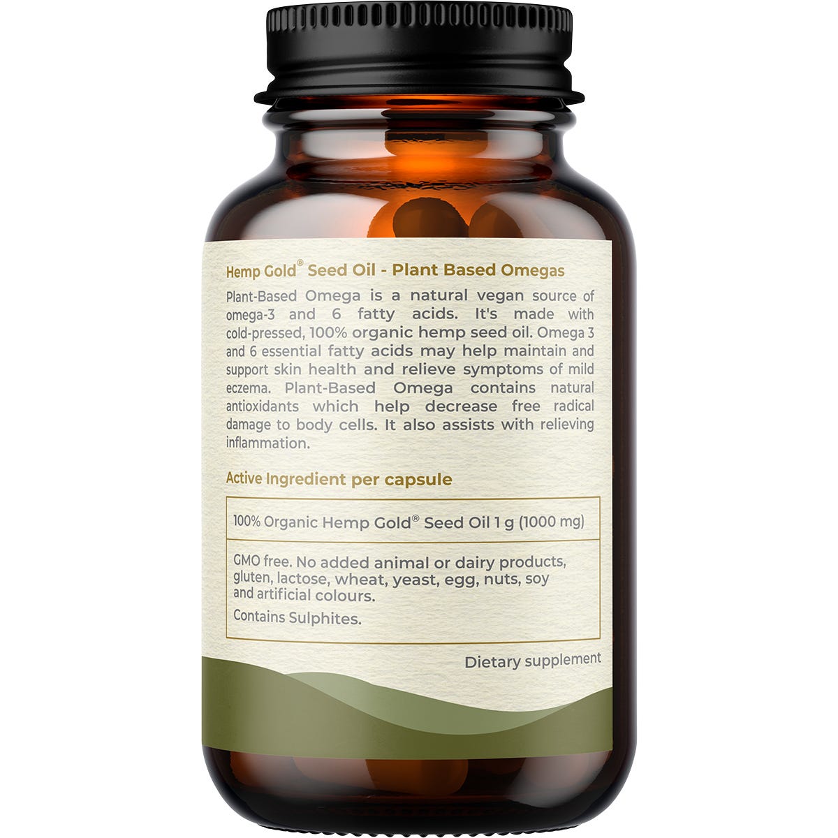 Hemp Foods Australia Plant Based Omega with Hemp Gold Seed Oil 60 Caps Payless 4 Organics