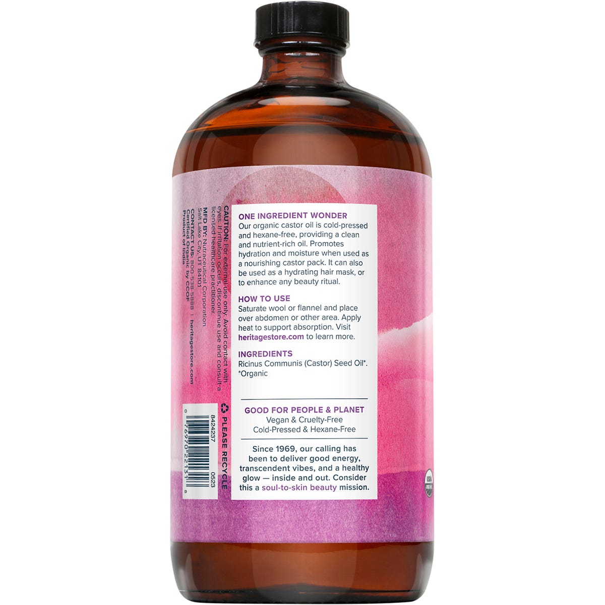 Heritage Store Organic Castor Oil 946ml Payless 4 Organics