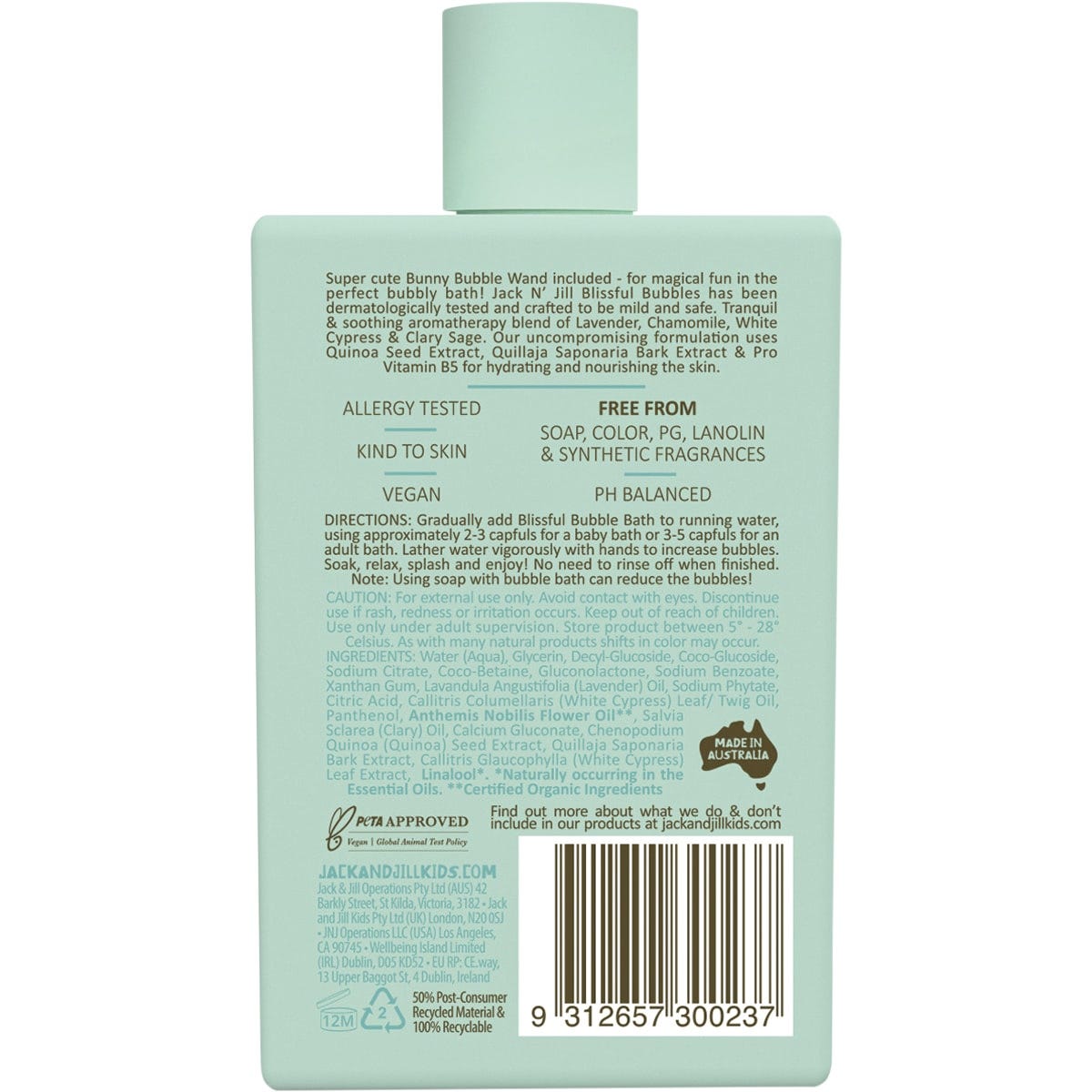 Jack N' Jill Blissful Bubbles Bubble Bath & Magic Bubble Wand 300ml (Pack of 3) Payless 4 Organics