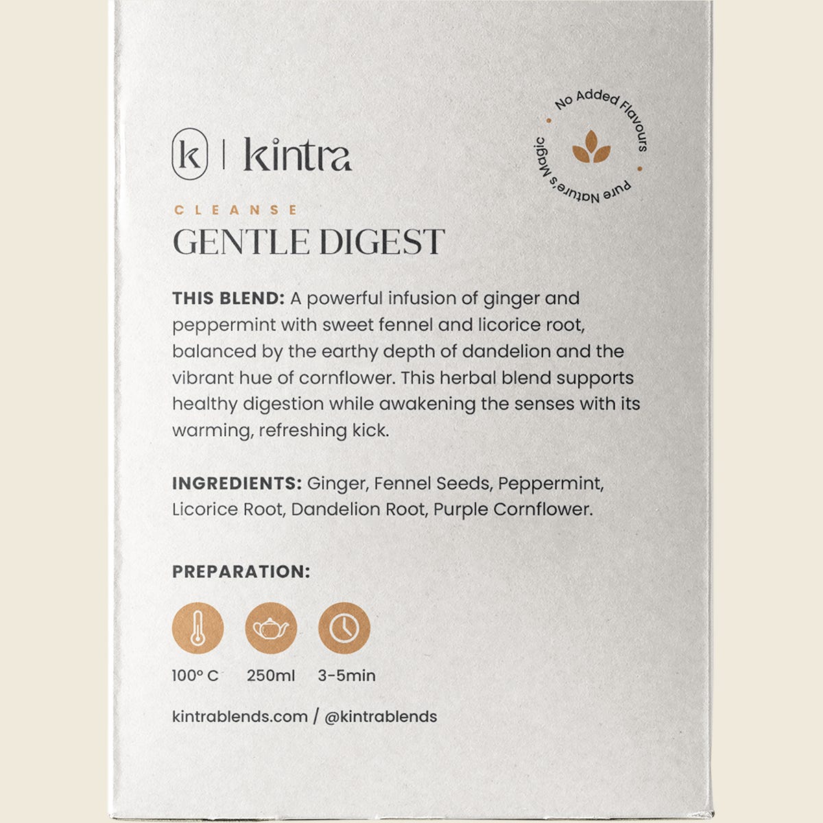 Kintra Blends Herbal Tea Bags Gentle Digest 25 Pack