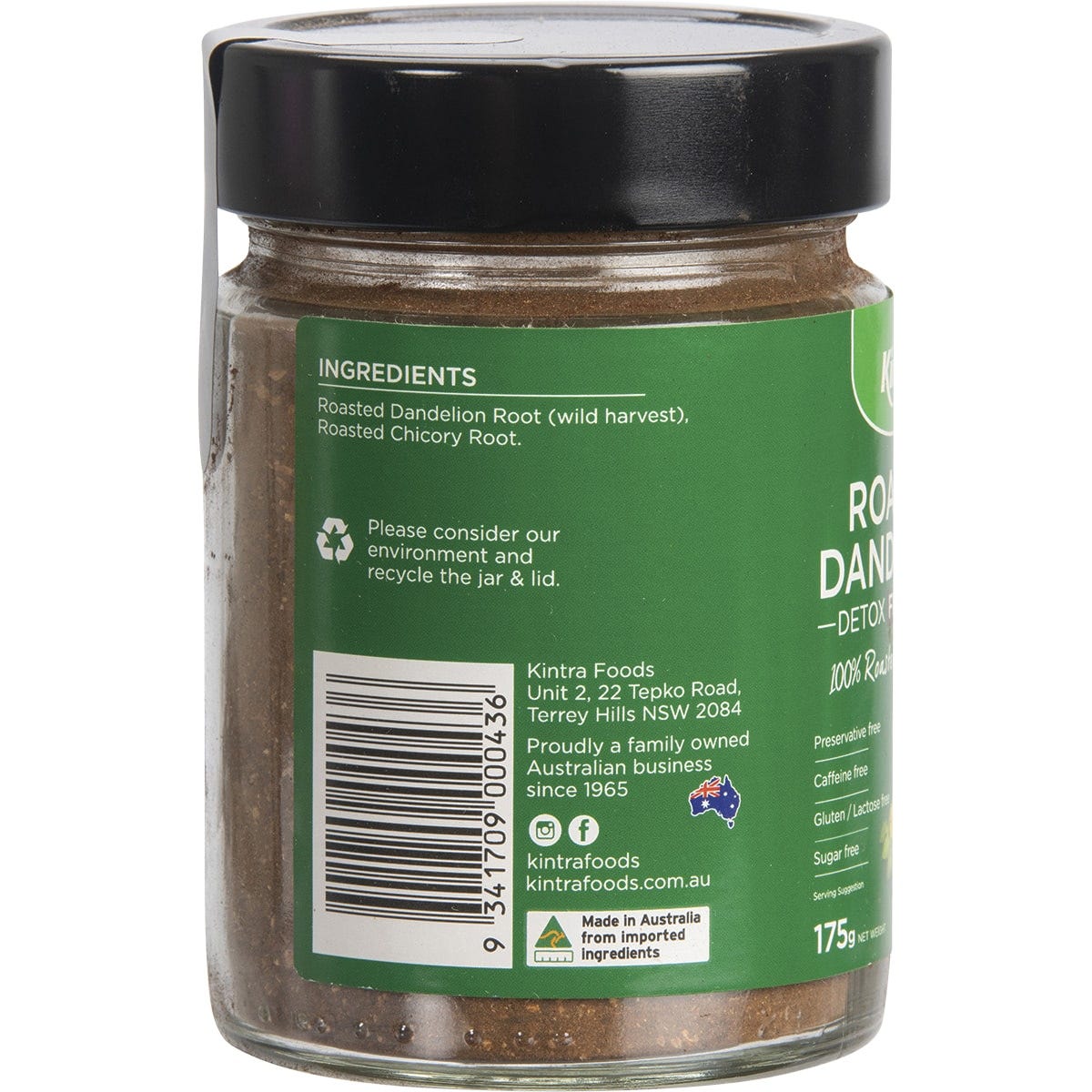 Kintra Foods Roasted Dandelion Blend Fine 175g Payless 4 Organics