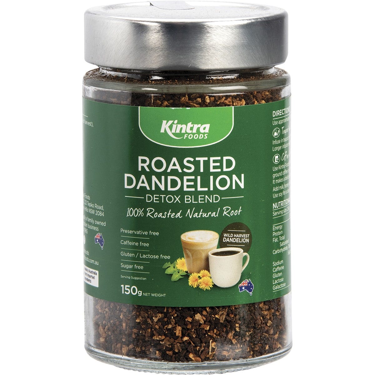 Kintra Foods Roasted Dandelion Blend Granular 150g Payless 4 Organics