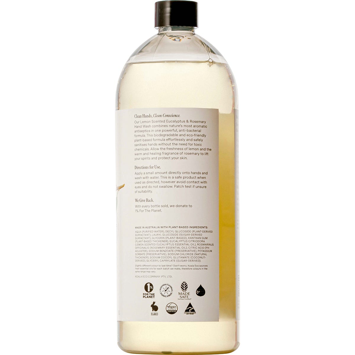 Koala Eco Hand Wash Lemon Scented Eucalyptus & Rosemary(Refill) 1L Payless 4 Organics