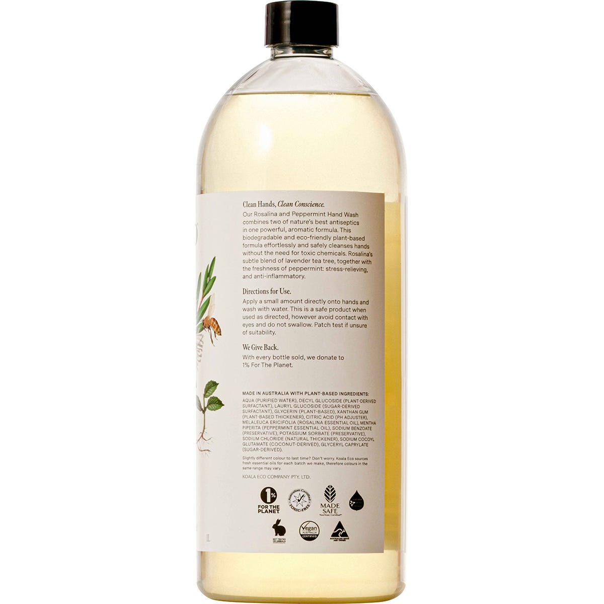 Koala Eco Hand Wash Rosalina & Peppermint(Refill) 1L Payless 4 Organics