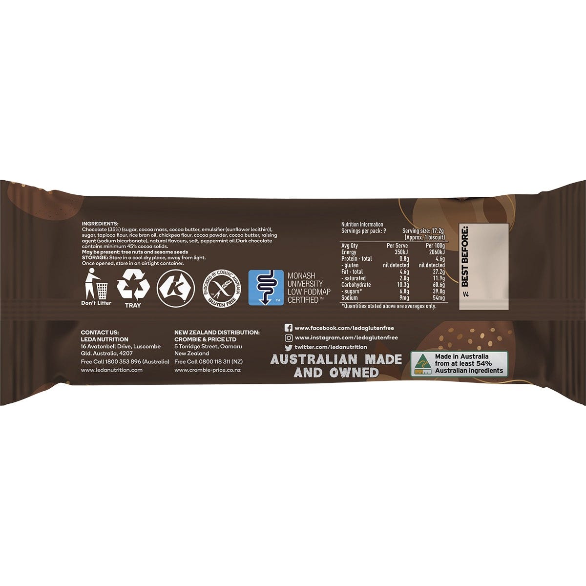 Leda Minton Biscuits 155g (Pack of 8) Payless 4 Organics