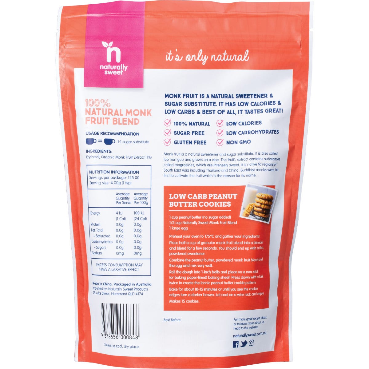 Naturally Sweet Natural Monk Fruit Blend 500g