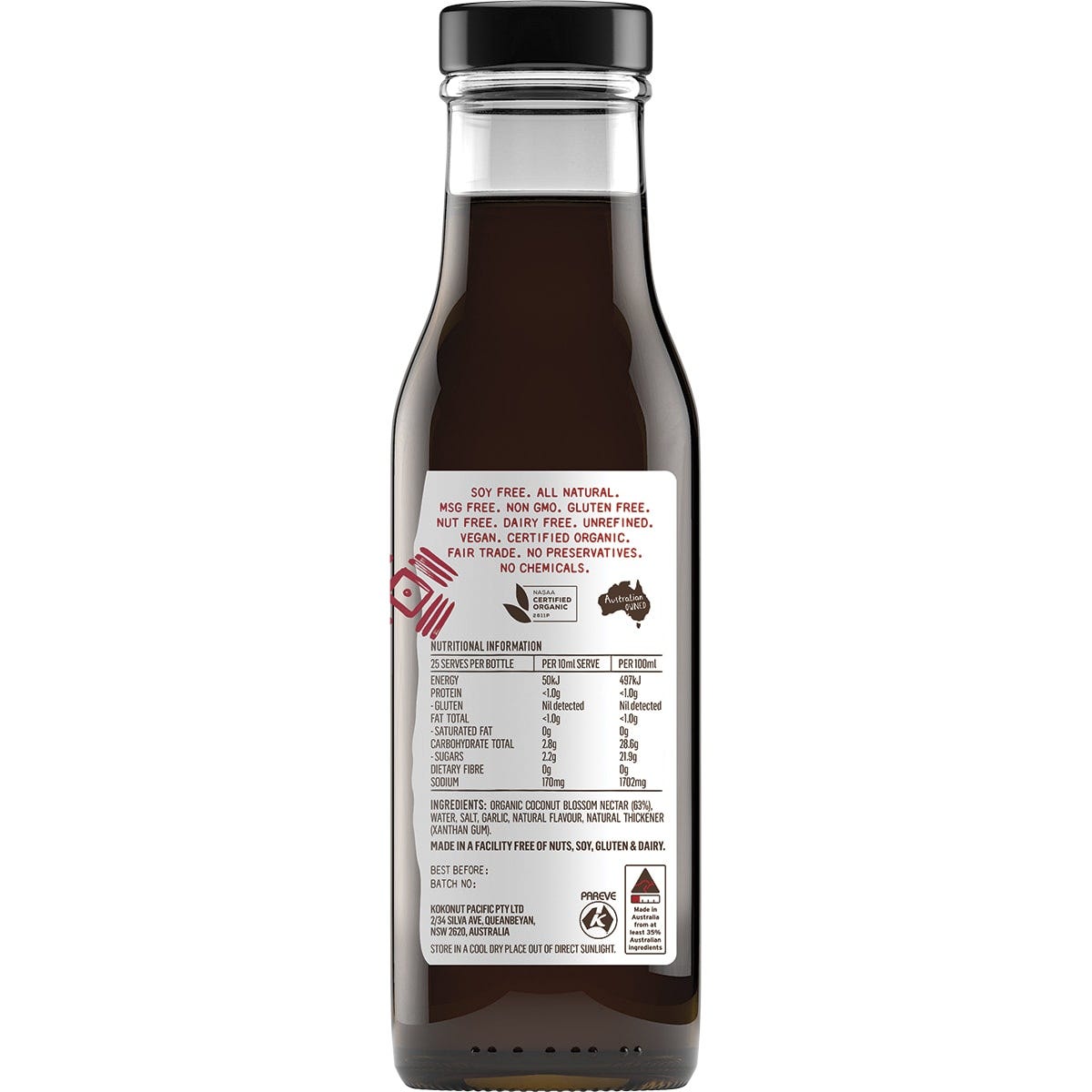 Niulife Organic Coconut Amino Sauce Extra Thick Smokey BBQ 250ml (Pack of 6)