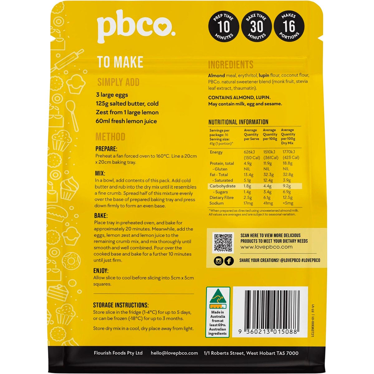 PBco Lemon Slice Low Carb 300g