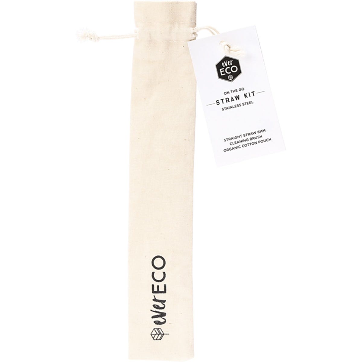 Ever Eco Stainless Steel Straw Kit Straight(Cleaning brush included)