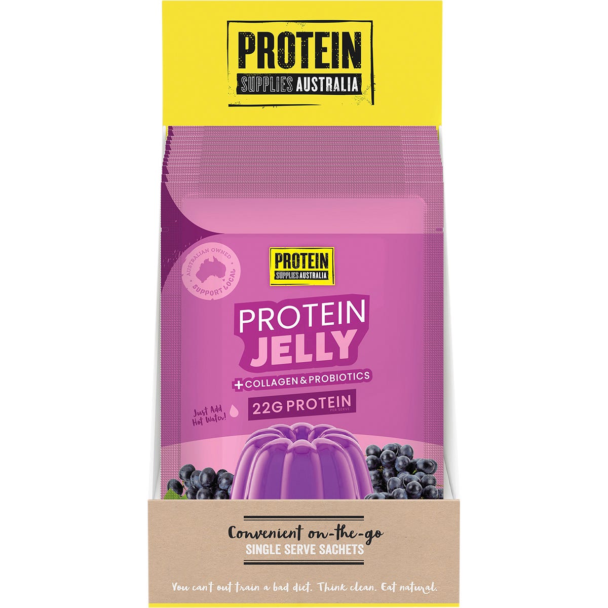 Protein Supplies Australia Protein Jelly with Collagen Grape 30g (Pack of 12)