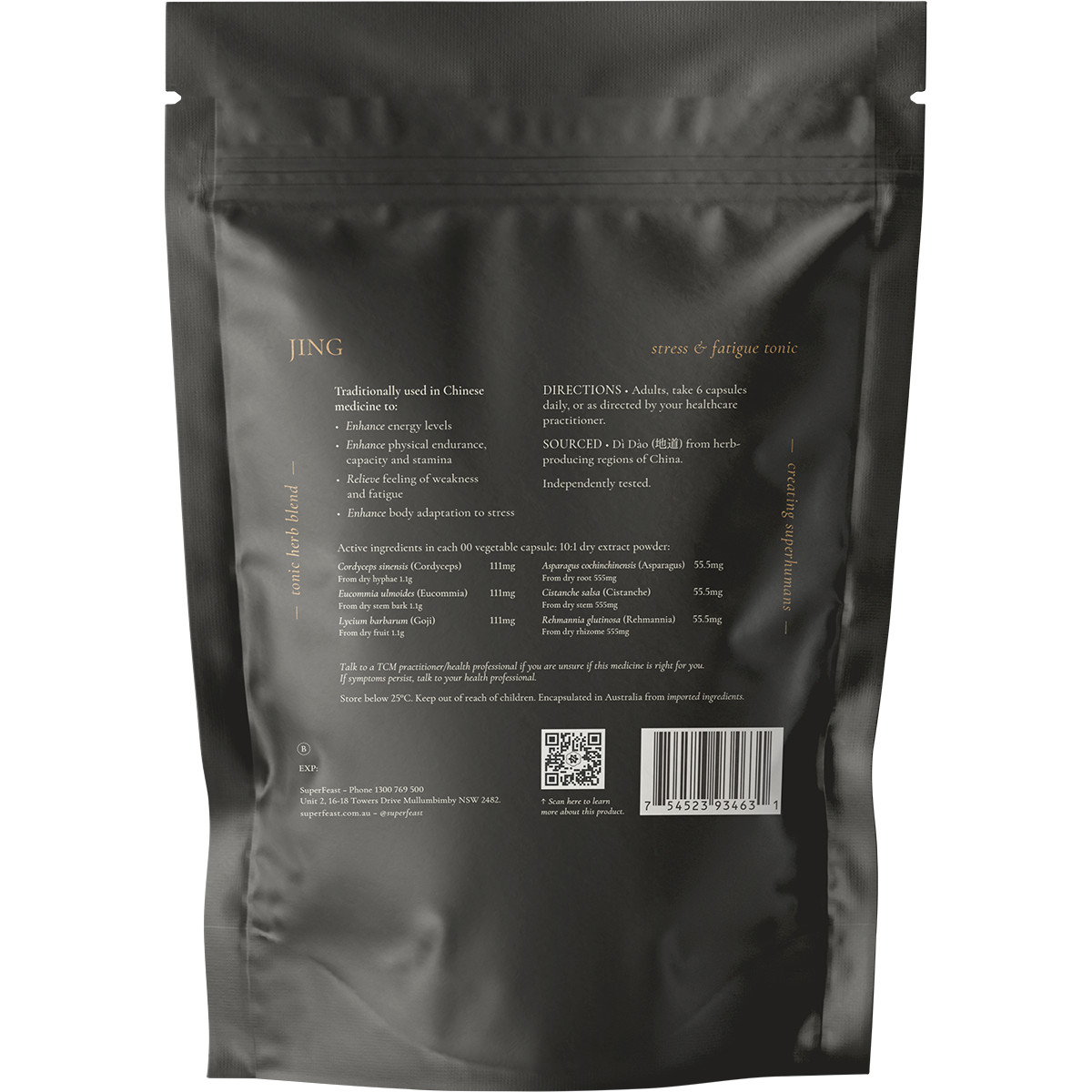 SuperFeast JING Stress & Fatigue Tonic 240 Caps