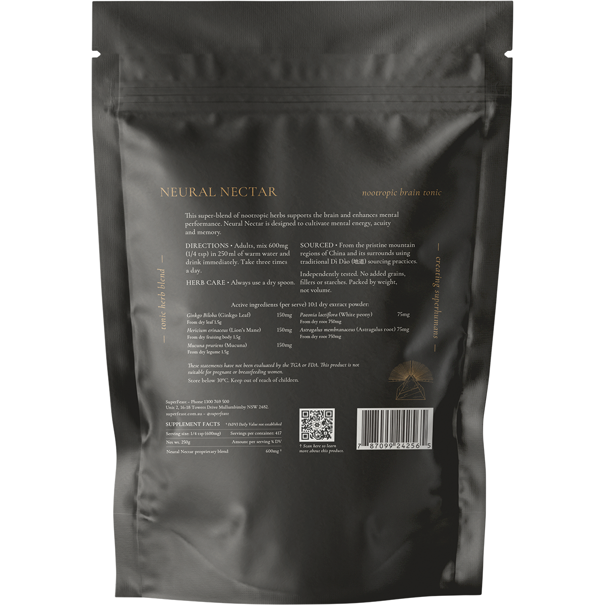 SuperFeast Neural Nectar Nootropic Brain Tonic 250g