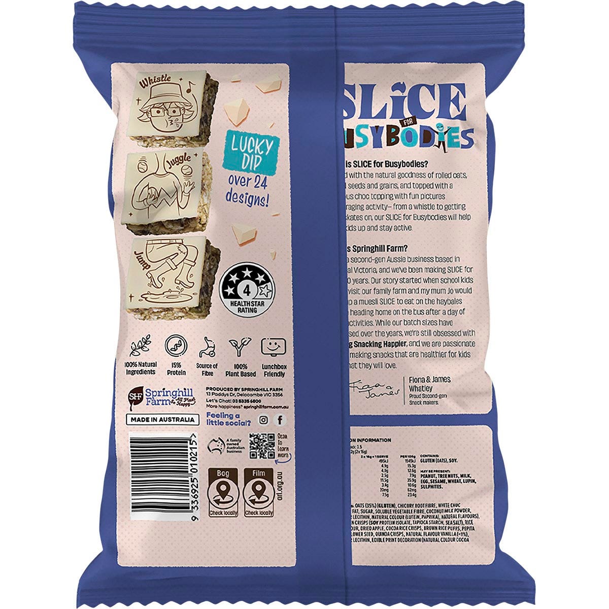 Springhill Farm SLICE for Busybodies Vanilla 7 Pack 112g