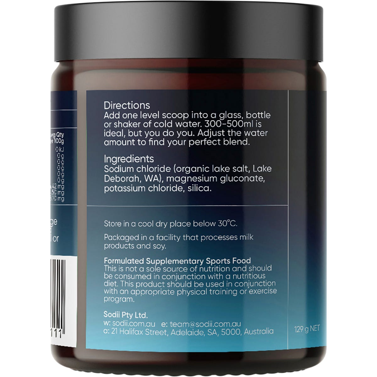 Sodii Everyday Hydration Salts Unflavoured 129g