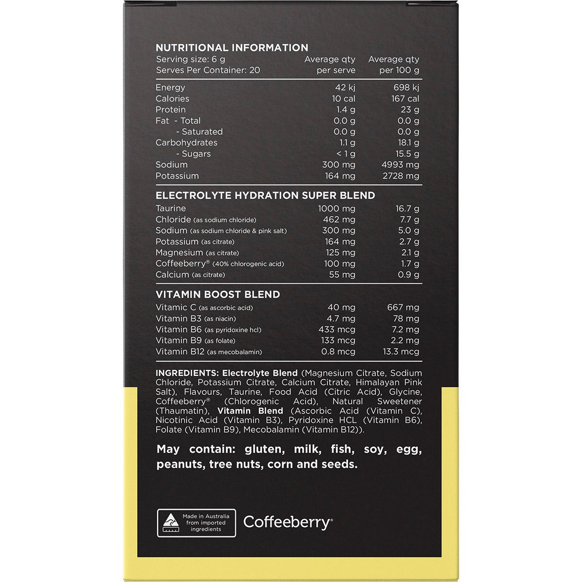 Switch Nutrition Hydrate Electrolytes No Added Sugar Mango Passionfruit 6g (Pack of 20)