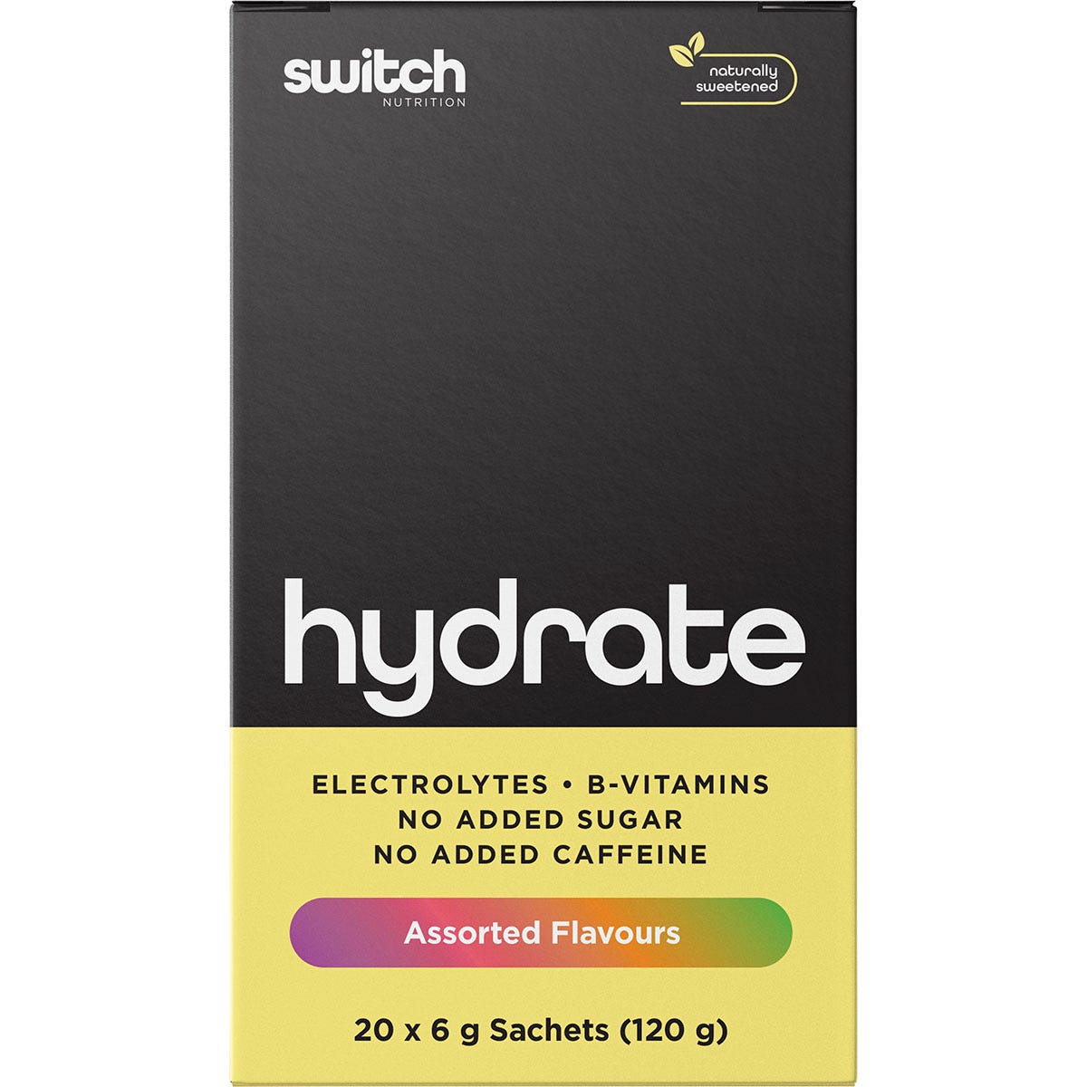 Switch Nutrition Hydrate Electrolytes No Added Sugar Assorted Flavours 6g (Pack of 20)