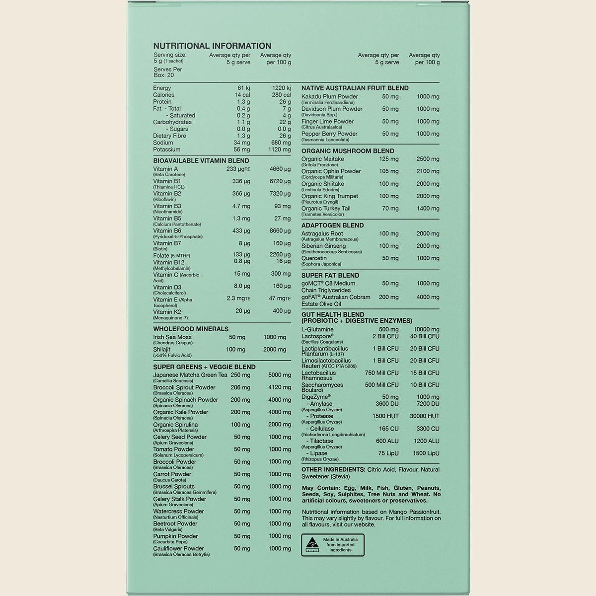 Switch Nutrition Greens Sachets Assorted Flavours 20x5g