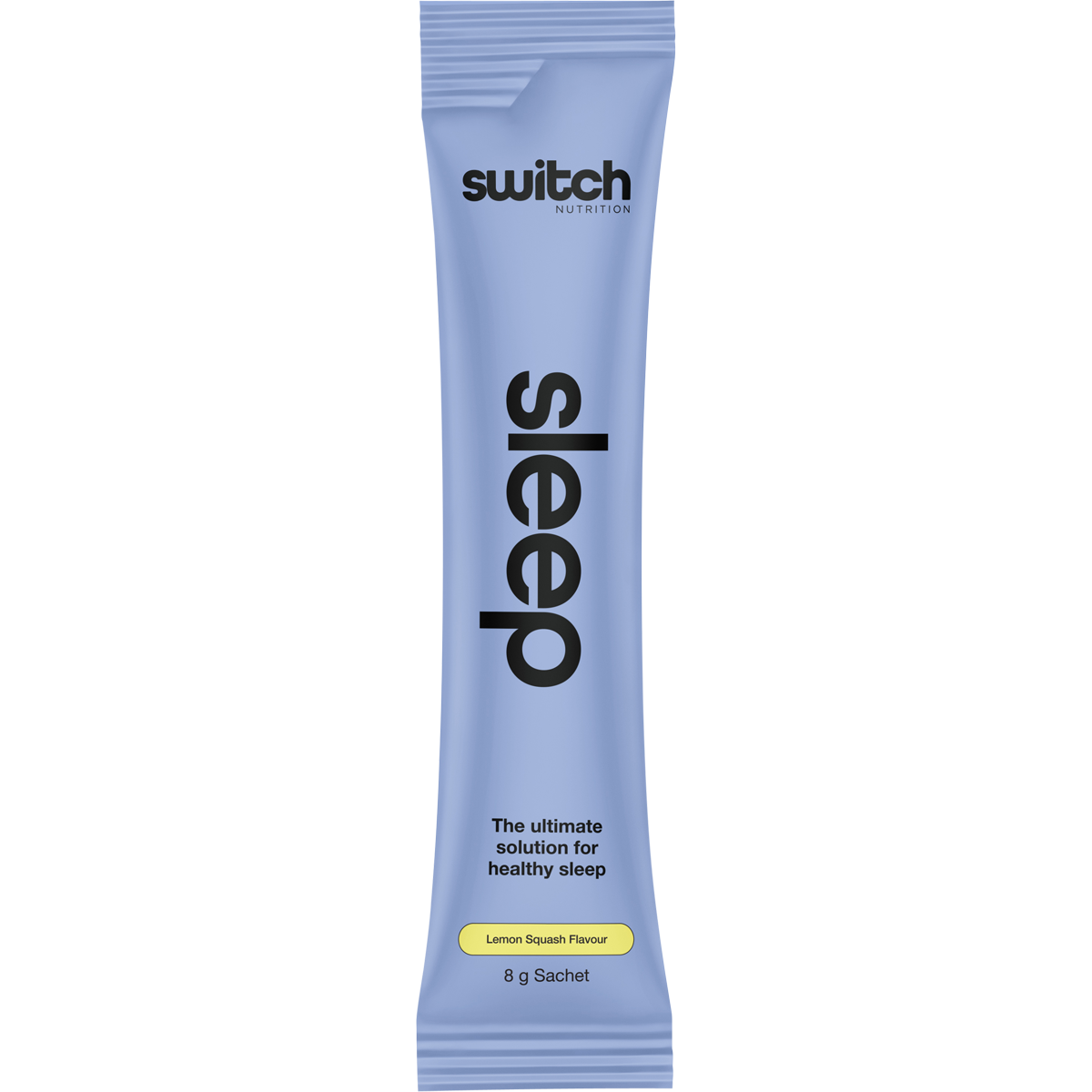 Side view of Switch Nutrition Sleep Magnesium box highlighting benefits like deep sleep and muscle recovery.