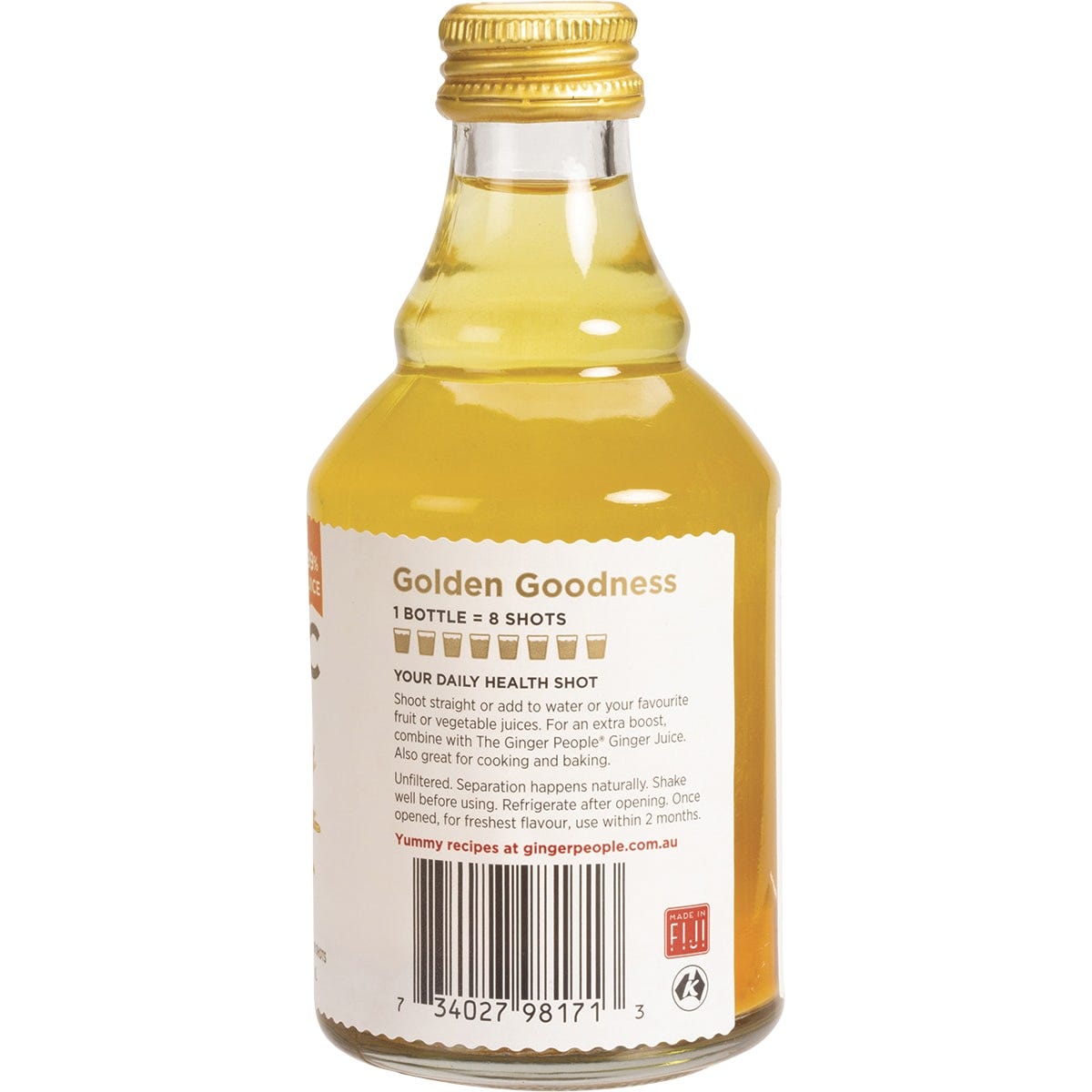The Ginger People Turmeric Juice 99%(1 Bottle = 8 shots) 237ml (Pack of 6) Payless 4 Organics