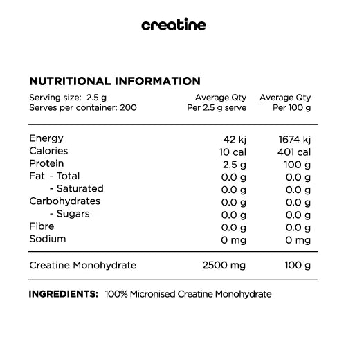 Switch Nutrition Creatine 100% Pure Micronized Monohydrate Unflavoured 250g