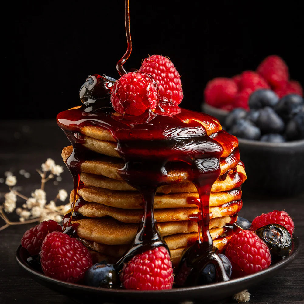 Ways to use organic yacon syrup including drizzled over yogurt, pancakes, fruit, and stirred into coffee or tea.