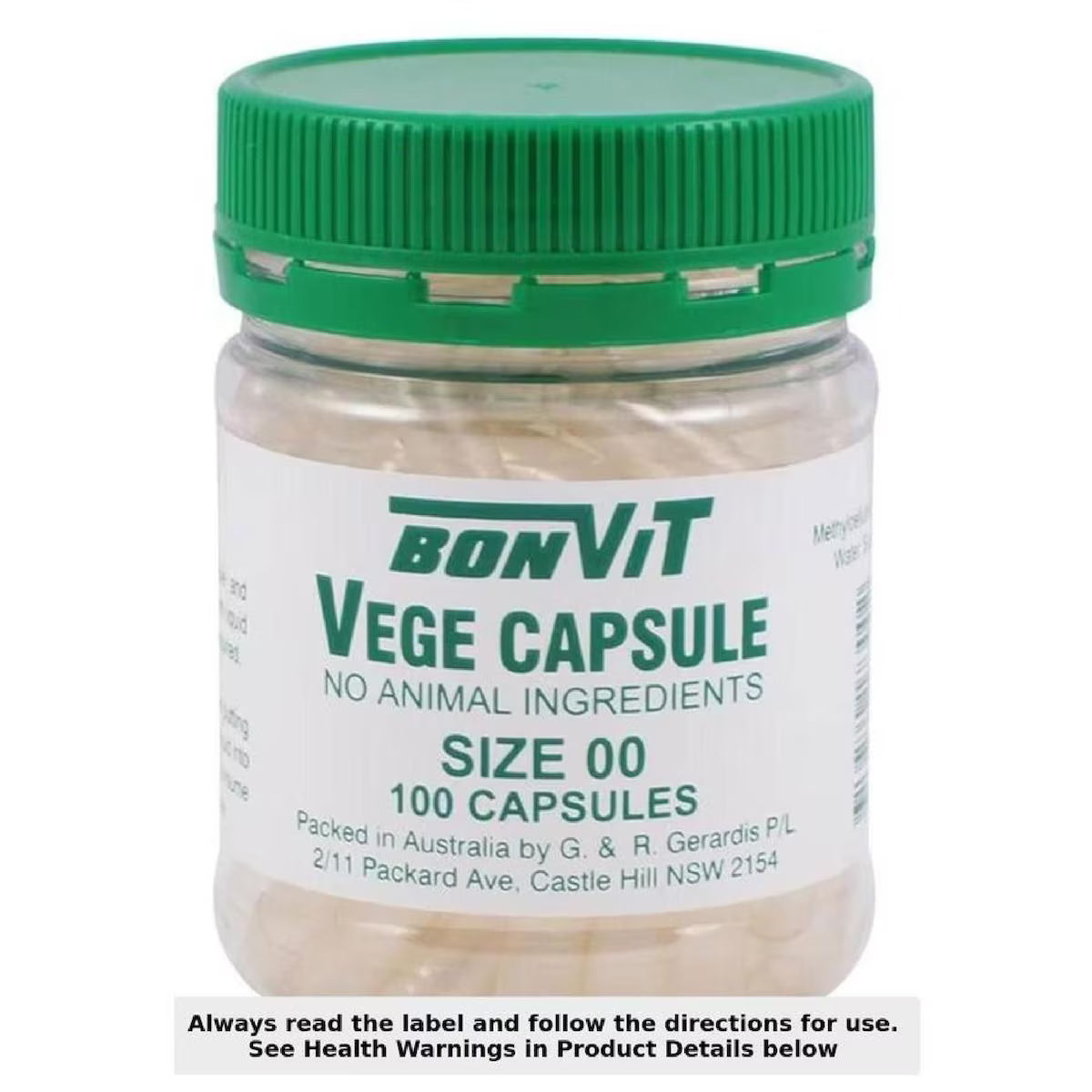 Bonvit Empty Vege Capsules Size 00 100 Capsules