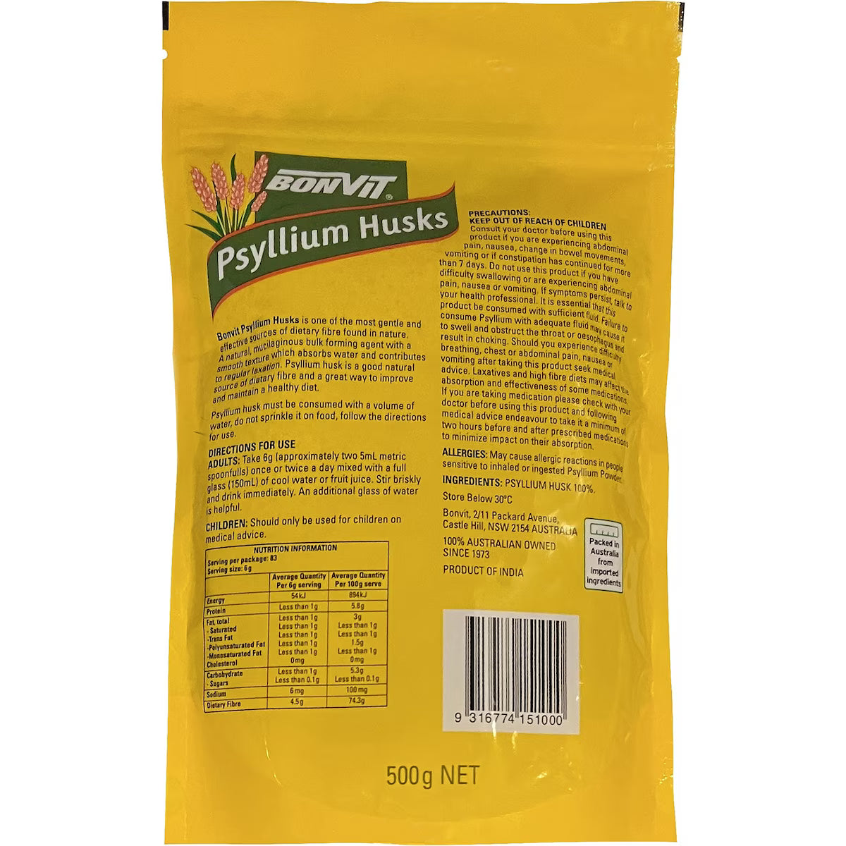 Bonvit Psyllium Husks 500g