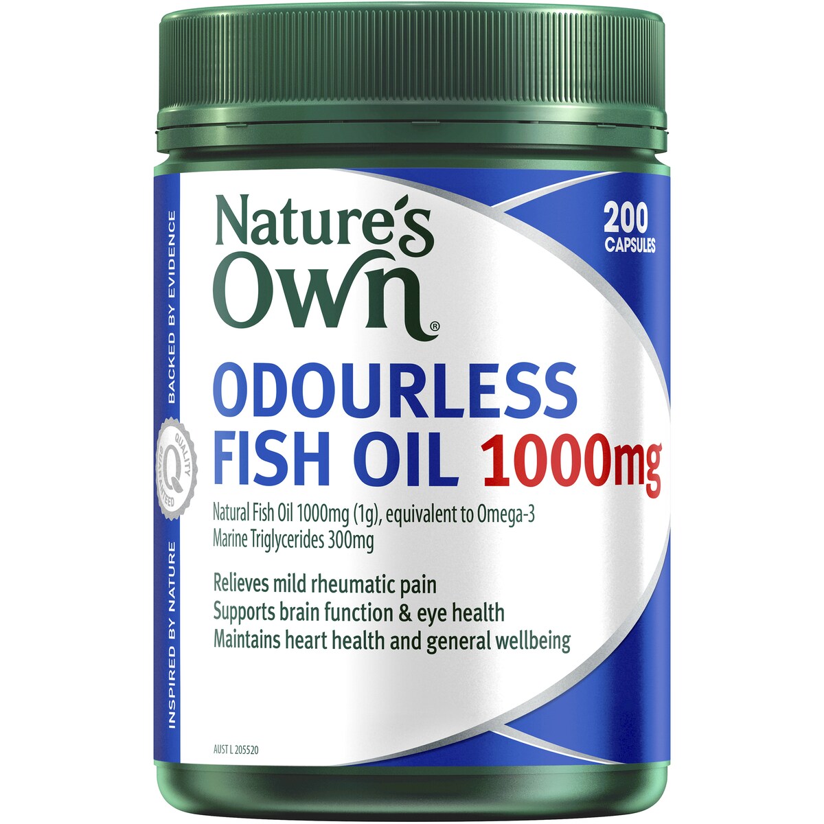 Nature's Own Fish Oil 1000mg Odourless 200 Capsules