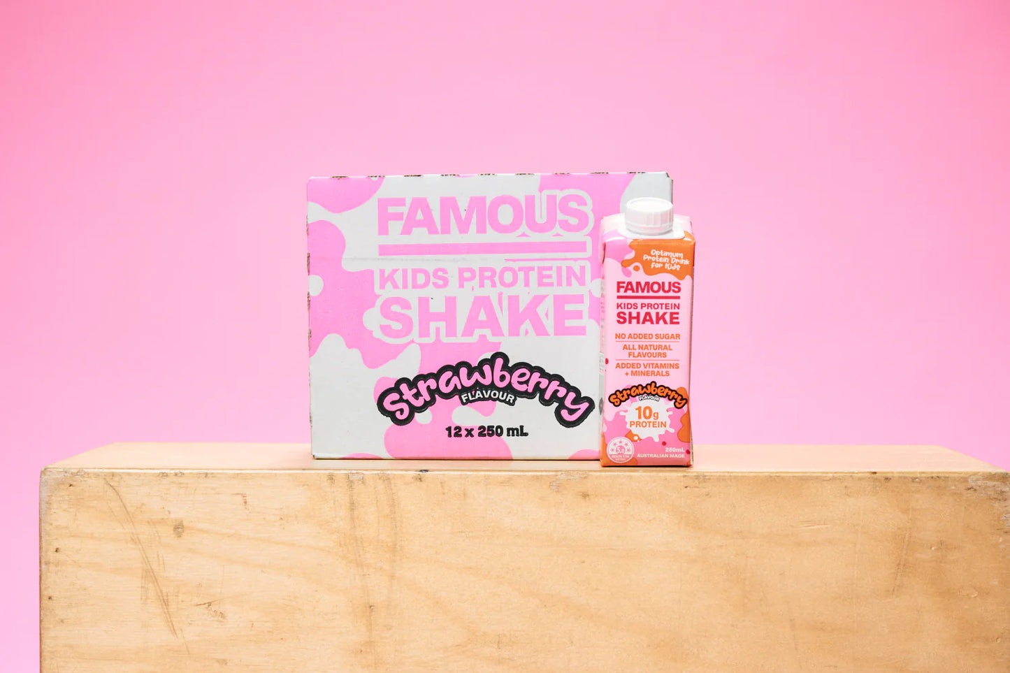 Famous Kids Protein Shake Strawberry 250ml (Pack of 12)