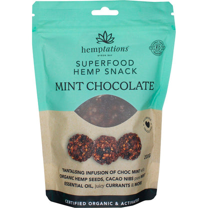 2die4 Live Foods Hemptations Superfood Hemp Snack Mint Chocolate 200g Payless 4 Organics
